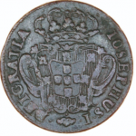 D. José I X Réis 1754, data emendada 47/54, cobre